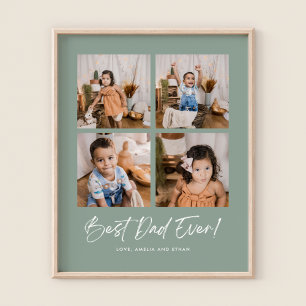 Green Best Dad Ever Four Foto Poster