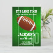 Green Big Football Invitation d'anniversaire (Debout devant)