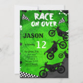 Green Bike Invitation d'anniversaire (Devant)