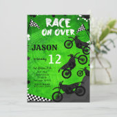 Green Bike Invitation d'anniversaire (Debout devant)