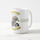 Green Biker Bunny Easter Coffee Mok (Voorkant rechts)