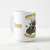 Green Biker Bunny Easter Coffee Mok (Voorkant links)