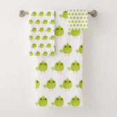 Green Bird Cartoon Bad Handdoek (Insitu)