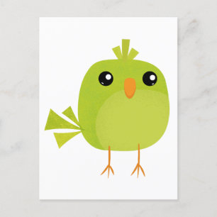 Green Bird Cartoon Briefkaart