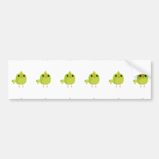 Green Bird Cartoon Bumpersticker (Voorkant)