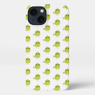 Green Bird Cartoon iPhone 13 Hoesje