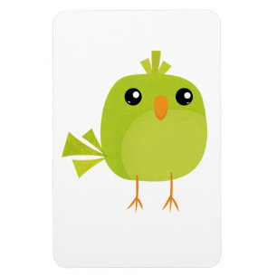 Green Bird Cartoon Magneet