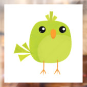 Green Bird Cartoon Raamsticker (Vel 2)