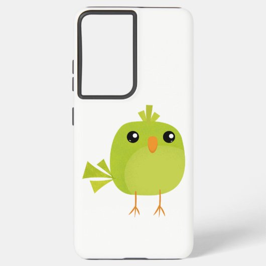 Green Bird Cartoon Samsung Galaxy Hoesje (Achterkant)