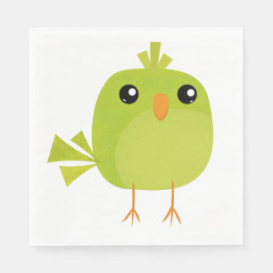 Green Bird Cartoon Servet