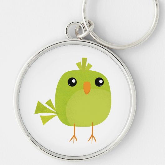 Green Bird Cartoon Sleutelhanger (Voorkant)