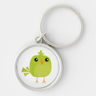 Green Bird Cartoon Sleutelhanger