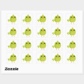 Green Bird Cartoon Vierkante Sticker (Vel)