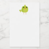 Green Bird Cartoon Voedselcontainer Etiket (Enkel label)