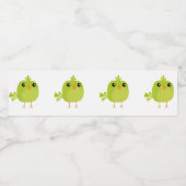 Green Bird Cartoon Waterfles Etiket (Enkel label)