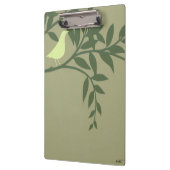 Green Bird Perched on Green Branch Klembord (Links)