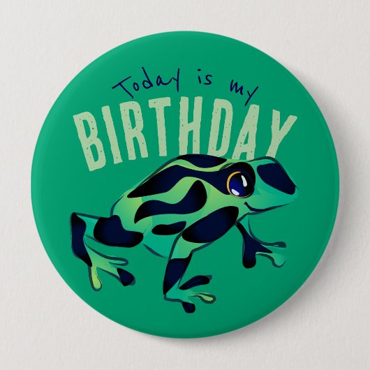 Green Birthday Frog Button (Voorkant)