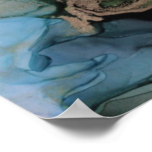 Green Black Abstract Alcohol Ink Poster (Hoek)