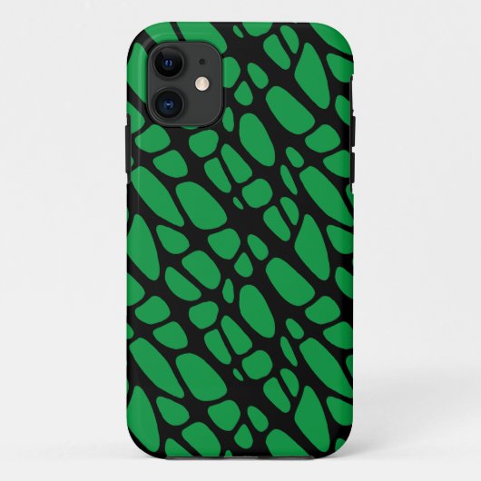 Green Black Abstract Organic Skin Pattern Case-Mate iPhone Case (Achterkant)