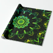 Green Black Abstracte ventilator Cadeaupapier (Uitgerold)