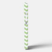 Green Black and White Monogrammed Chevron Case-Mate iPhone Case (Achterkant / Links)