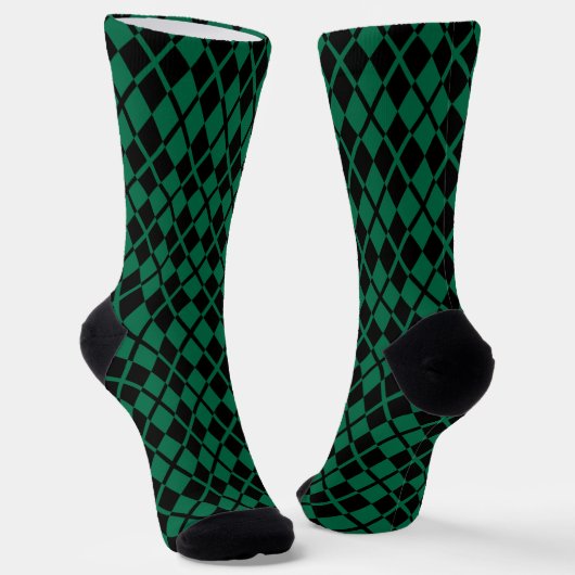 Green Black Argyle Pattern Sokken (Gebogen)