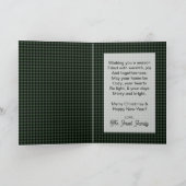 Green & Black Buffalo Plaid Aangepaste naam en tek Kaart (Binnen)