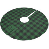 Green Black Buffalo Plaid gepersonaliseerd monogra Kerstboom Rok (Gekanteld)