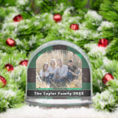 Green & Black Buffalo Plaid Tartan Family Photo (Noël)