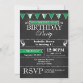 Green Black Chalkboard Invitation d'anniversaire (Devant)