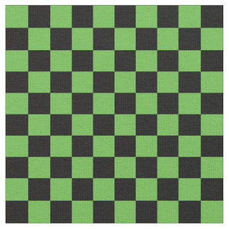 Green & Black Checkerboard Stof