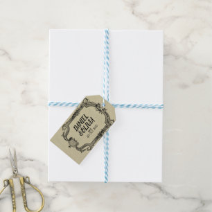 Green Black Classic Wedding Cadeaulabel