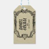 Green Black Classic Wedding Cadeaulabel (Voorkant)