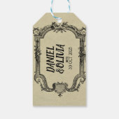 Green Black Classic Wedding Cadeaulabel (Achterkant)