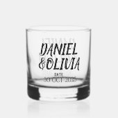 Green Black  Classic Wedding Whisky Glas (Voorkant)