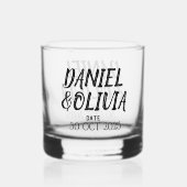 Green Black  Classic Wedding Whisky Glas (Achterkant)