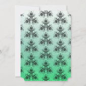 Green Black Damask Classy Wedding invitations (Dos)