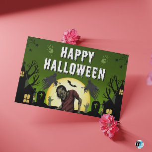Green & Black Gelukkig Halloween Spoken Briefkaart