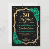 Green Black Gold Invitation Surprise 30e anniversa (Devant)
