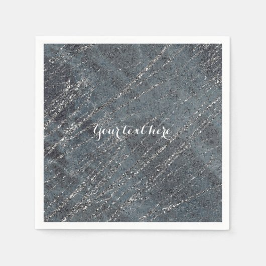 Green Black Grey Modern Marmer Designer Party Servetten (Voorkant)