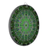 Green Black Kaleidoscope Mandala Art Dartbord (Voorkant Links)