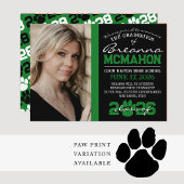 Green & Black Modern Graduation Faire-part photo