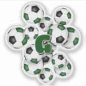 green black soccer balls sticker with monogram (Devant)