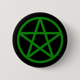 Green Black Solid Pentacle Button