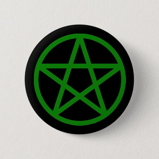 Green Black Solid Pentacle Button (Voorkant)