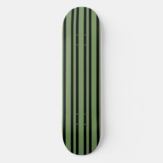 Green Black Stripes Pattern Skateboard (Voorkant)