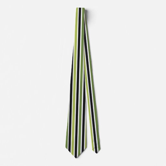 Green Black Stripes Stropdas (Voorkant)
