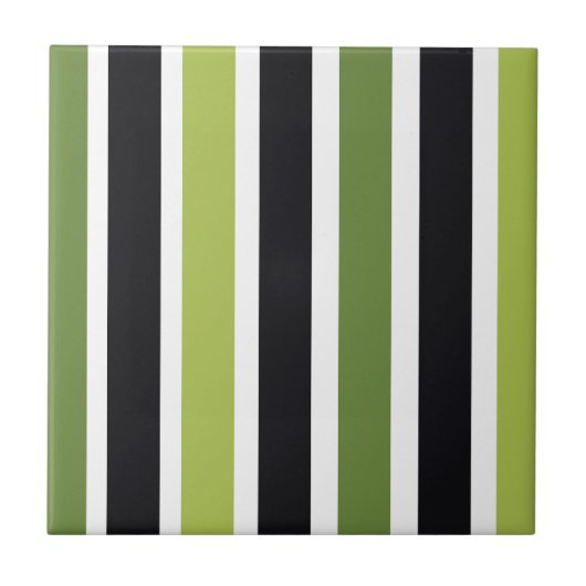 Green Black Stripes Tegeltje (Voorkant)