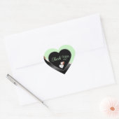 Green Black Wavy Roos Gold met Harten Dank U Hart Sticker (Envelop)