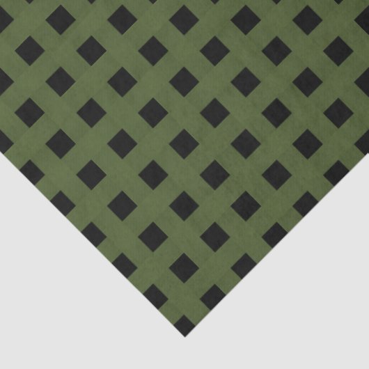 Green Black Weave Pattern Tissuepapier (Detail)